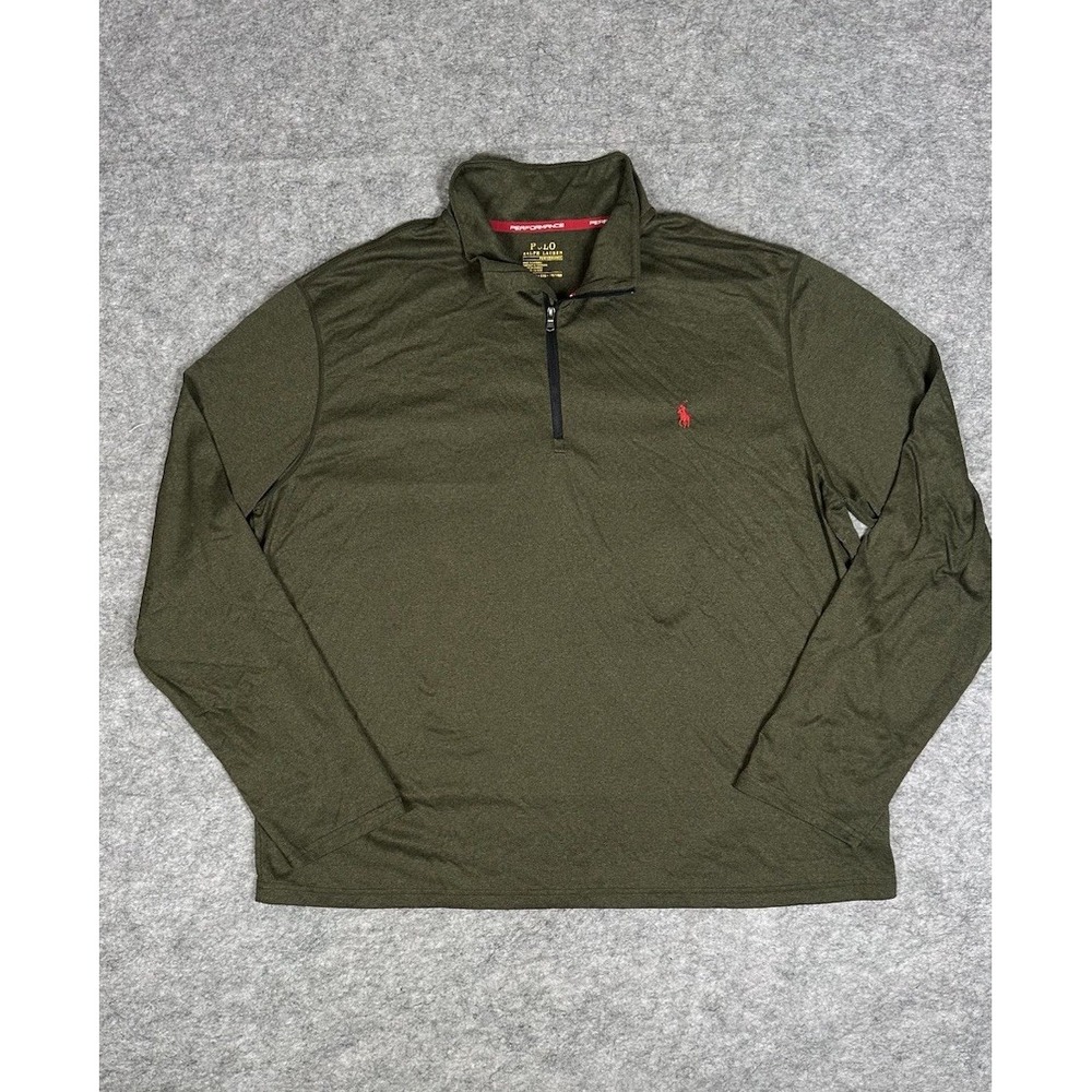Polo Ralph Lauren Performance Quarter Zip Pullover Mens XXL Green